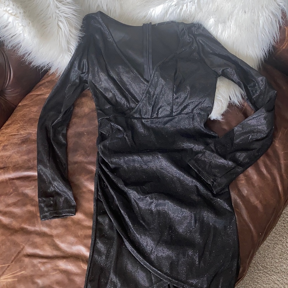 Black sparkle dress long sleeve NWOT